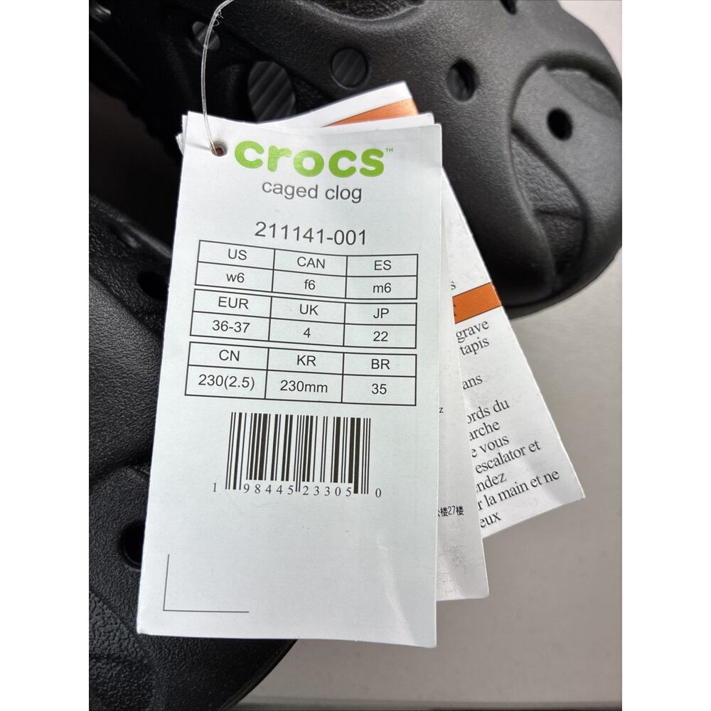 Crocs Caged Clog Shoes Women's Size 6 Black 211141-001 New With Tags - Picture 6 of 6